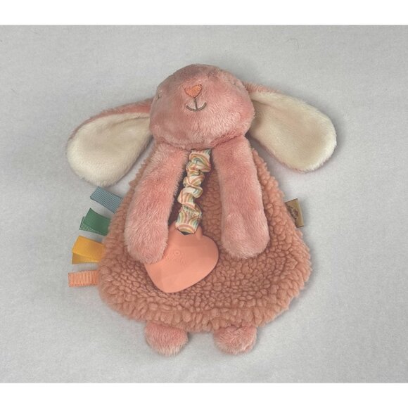 Itzy Ritzy Rabbit Lovey Teether Security Blanket Stuffed Animal Toy - Picture 1 of 5